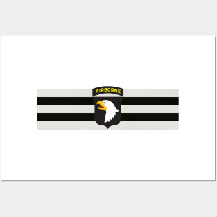 D-Day Stripes with 101st Airborne Patch (Horizontal) Posters and Art